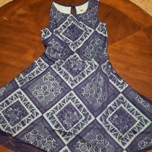 Laser Lace Blue babydoll style Dress, XS womens